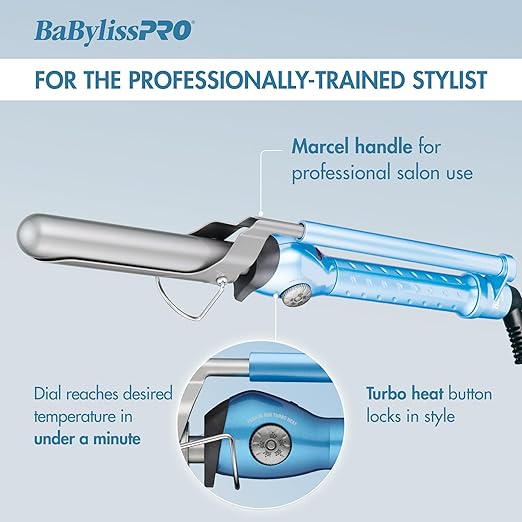 BaBylissPro Nano Titanium Marcel Curling Iron 1 1 4 United Hair Salon Supplies