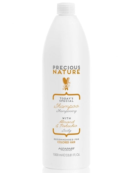 Alfaparf Precious Nature Sicily Shampoo with Almond & Pistachio - Recommended for Colored Hair - 1000 mL (33.81 oz)