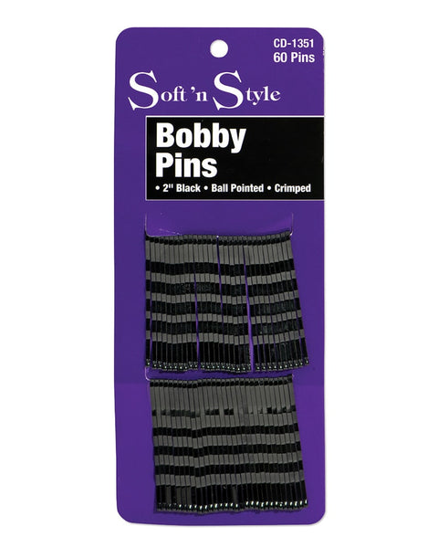 Burmax Soft 'N Style Bobby Pins 2" 60/card