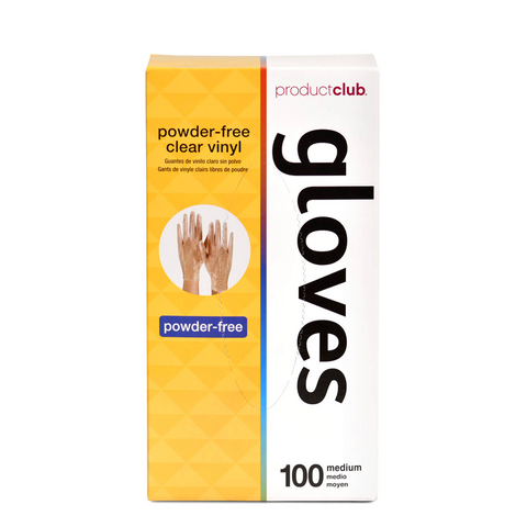 Product Club Gloves Vinyl Powdered Clear Medium 10 Boxes