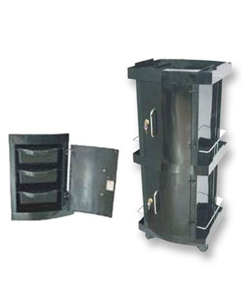 CMC Acrylic Cart 2 Locking Doors and Drawers Black 38"H x 16.5"W x 16"D