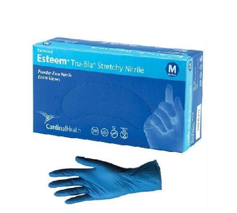 Esteem Powder Free Nitrile Gloves - Medium 100pc/box - Blue