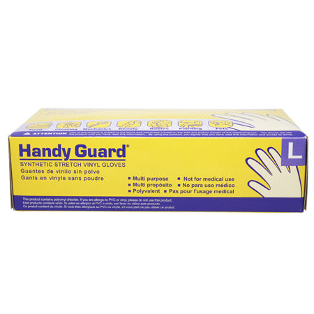 Handy Guard Synthetic Stretch Vinyl Gloves 100 Count - Large - United Hair Salon Supplies