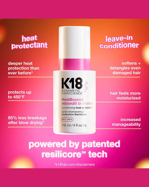 K18 Biomimetic Hairscience HeatBouce Conditioning Heat Protectant 4 oz
