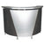 Pibbs Reception Desk Curved 60" X 42" Black with Silver Accent - 5031