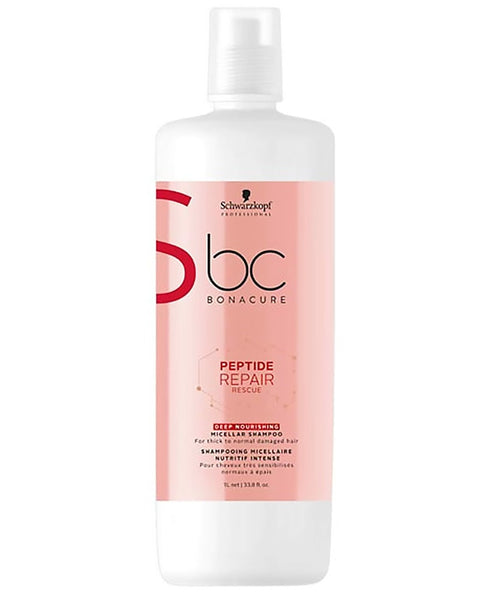 Schwarzkopf BC Bonacure Peptide Repair Rescue Deep Nourishing Micellar Shampoo 33.8oz / 1 Liter
