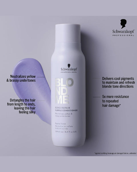 Schwarzkopf BlondMe Bond Repair Purple Conditioner 8.4oz