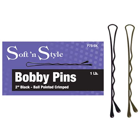 Burmax Soft N' Style 2" Bobby Pins-Black 1LB - United Hair Salon Supplies